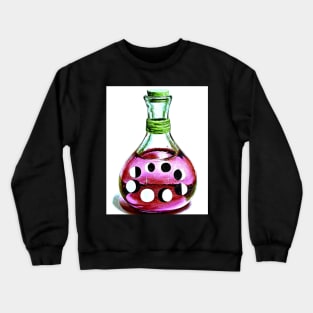 Pink and green Wiccan bottle - moon phases Crewneck Sweatshirt